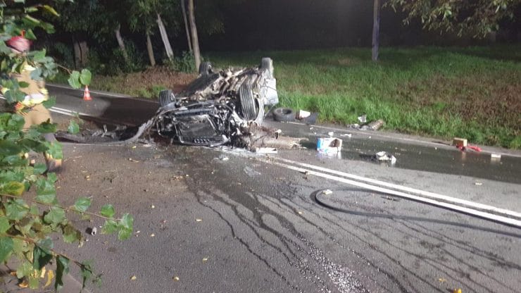 wypadek drogowy zdarzenie drogowe Rożnowa