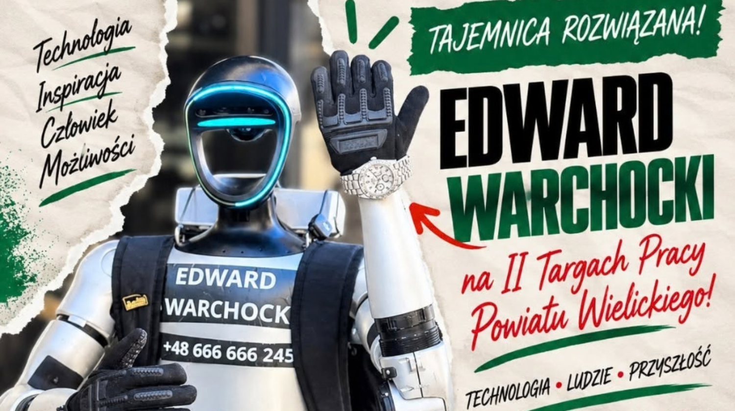 Robot influencer na targach pracy? Edward Warchocki pojawi się w Wieliczce