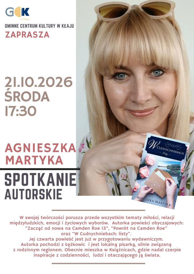 Spotkanie autorskie z Agnieszką Martyką.