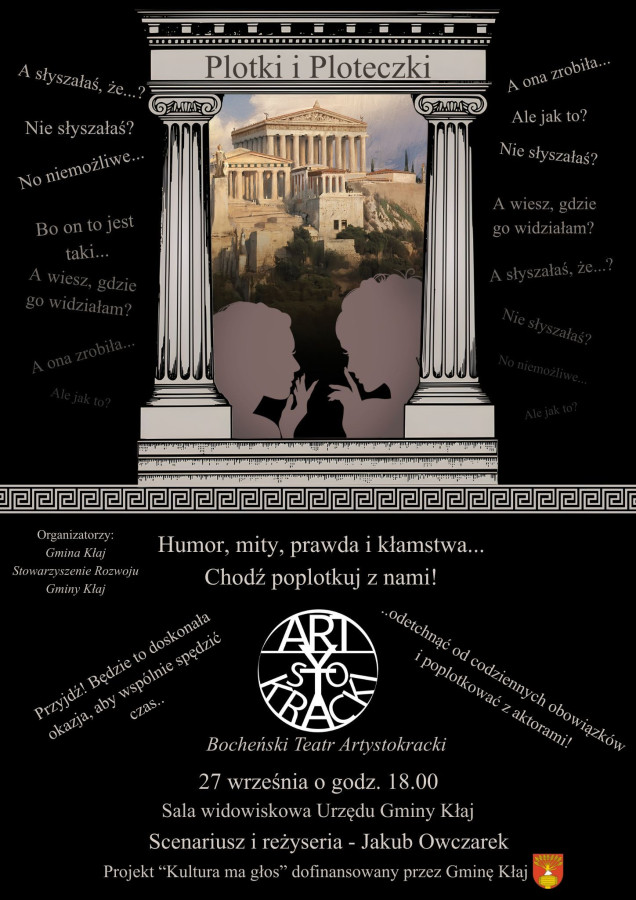 Spektakl &ldquo;Plotki i Ploteczki&rdquo; w wykonaniu Bocheńskiego Teatru Artystokrackiego.
