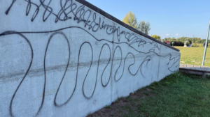 Napisy na murze i toaletach. W Niepołomicach liczą straty po wandalach