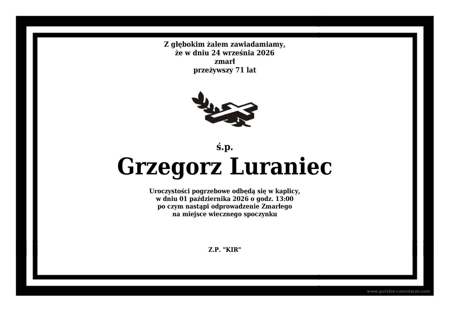 Nekrolog Wieliczka