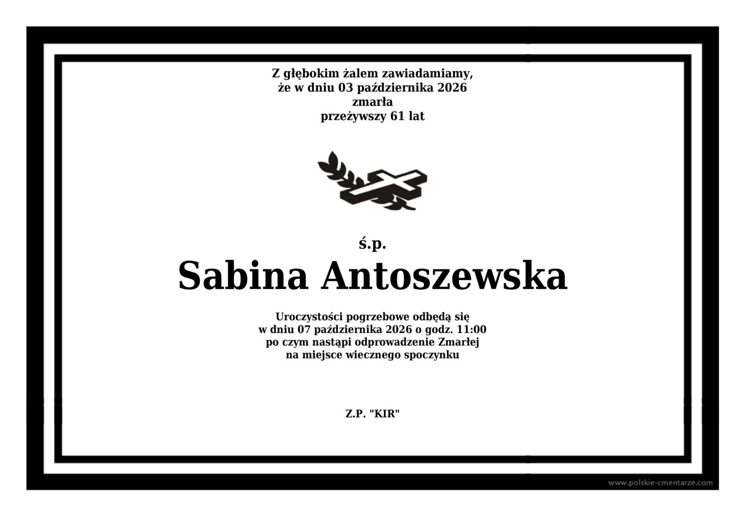 Nekrolog Wieliczka